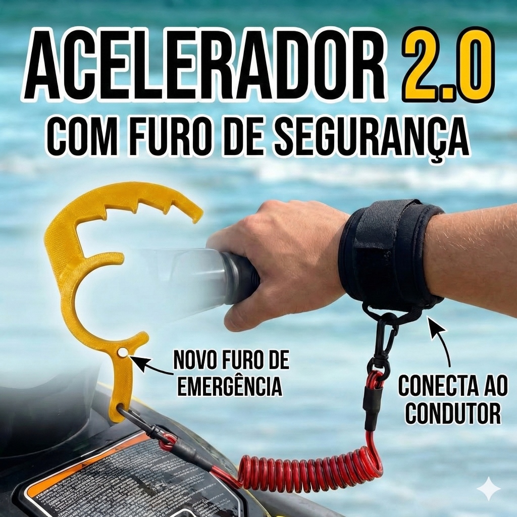 Trava Acelerador Jet Ski Piloto Automático Universal 2.0 + Segurança - (Sea-Doo / Yamaha)
