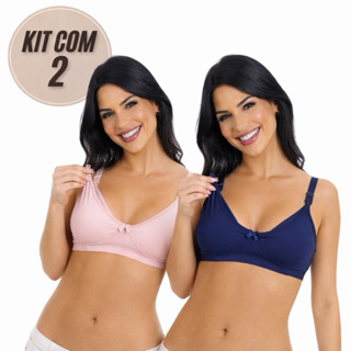 Kit 2 Sutiã Amamentação Reforçado Maternidade Pós Cirúrgico Lingerie em Oferta na Shopee