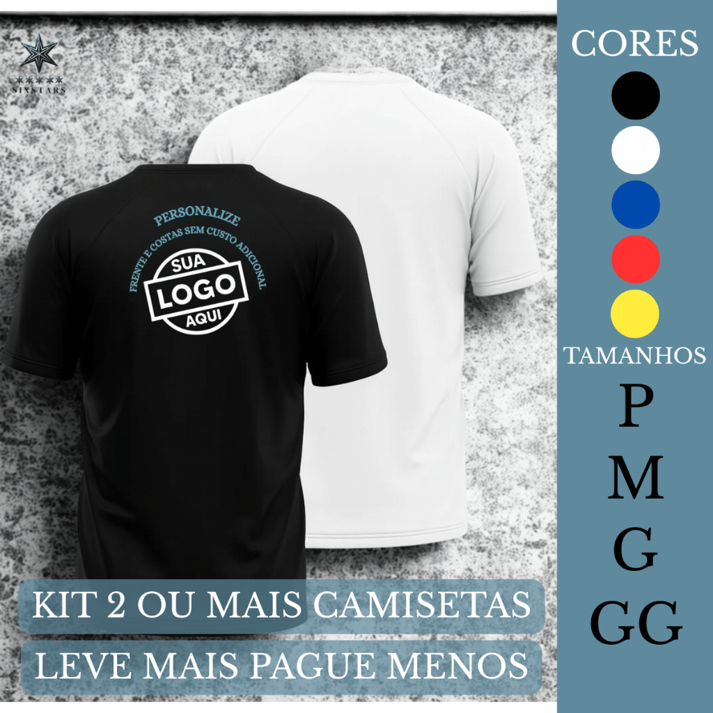 KIT unidades Blusa Esportiva Dry Fit Premium Academia Corrida Personalizada Sua marca Empresa