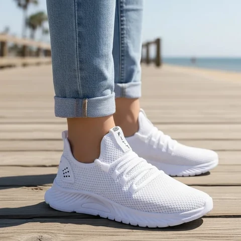 Tênis Branco esportivo Fitt shoes Unissex - Feminino e Masculino