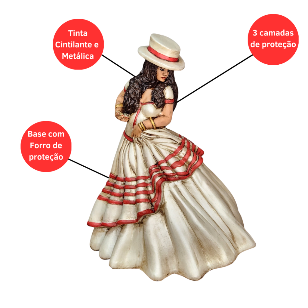Imagem Pomba gira Maria Navalha gesso 23 cm - Umbanda - Candomblé — imagem 2 de 2