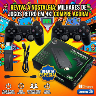 Game Stick 4K Retrô 10.000 Jogos 2 Controles em Oferta na Shopee