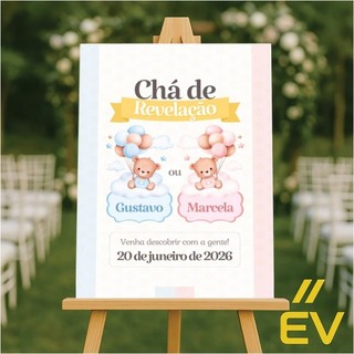Quadro,placa decorativa para chá revelação personado com nomes