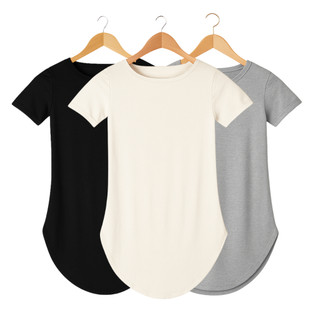 Blusa Blusinha Long Line Feminina Lisa Basica Sobre Legging Fitness Academia