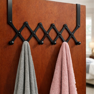 Cabide De Porta 6 Ganchos Articulado Retrátil Cabideiro de Porta Pendurar Toalha Roupas de Metal em Oferta na Shopee