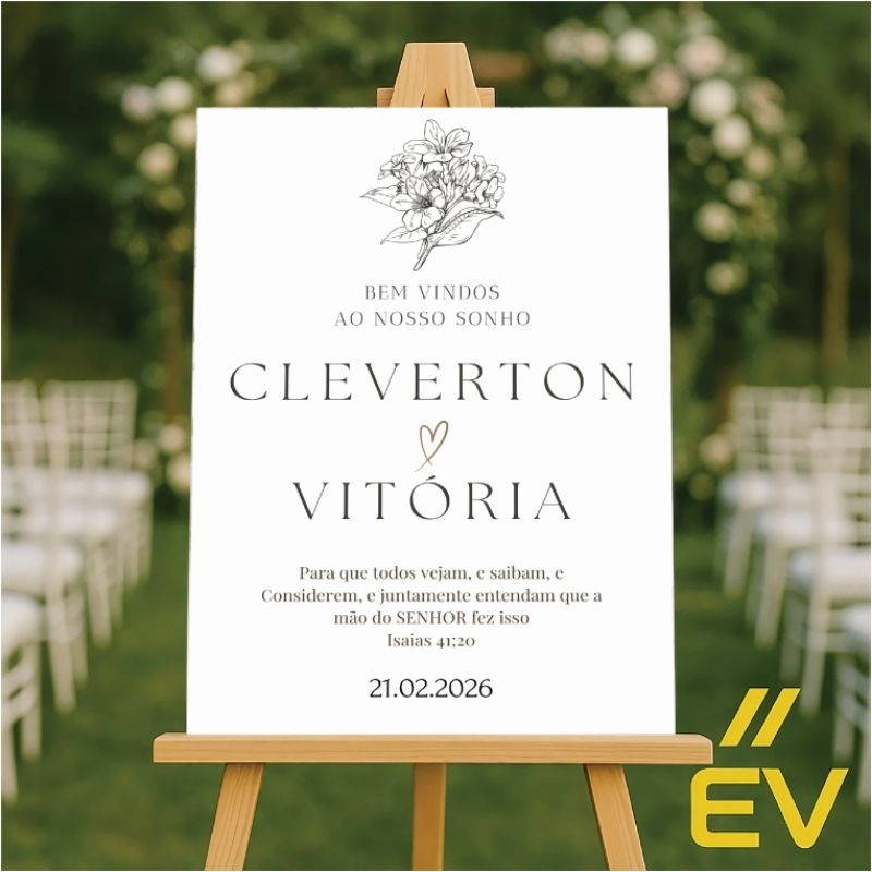 Quadro, decorativo para entradas e recepções de casamento vintage, cleam