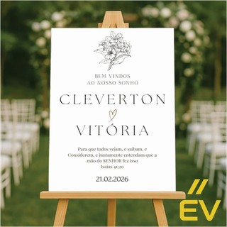 Quadro, decorativo para entradas e recepções de casamento vintage, cleam