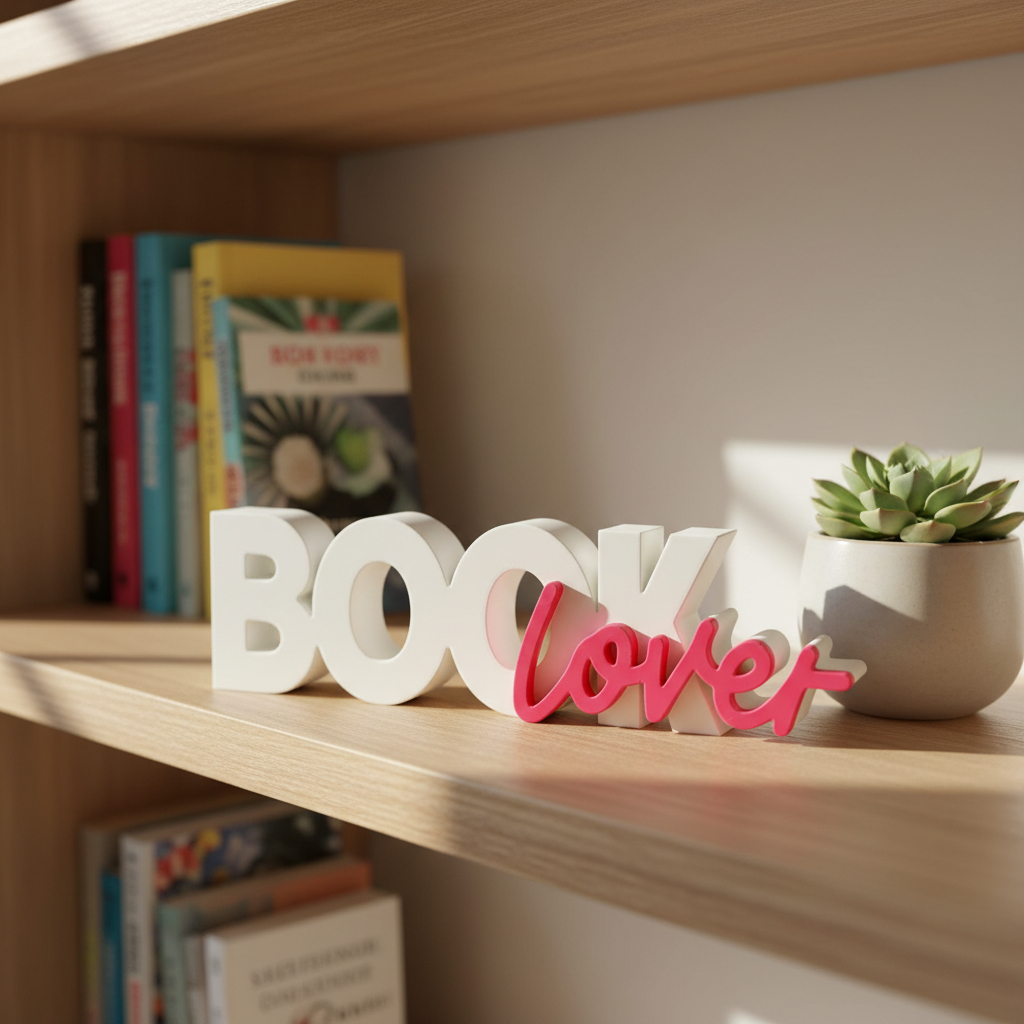 Letreiro Book Lover para bibliotecas e cantinhos de leitura. Presente ideal!! em Oferta na Shopee