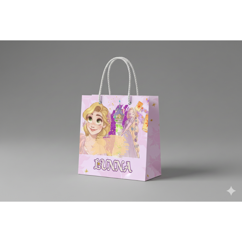 Sacola Surpresa Personalizada Rapunzel  - Festa Infantil Rapunzel • Lembrancinha • Aniversário 1 aninho
