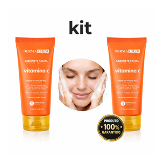 Sabonete Facial Dermachem Vitamina C 100ml - Anti-Idade, Limpa/ Renova Celulas, Clareamento da Pele em Oferta na Shopee