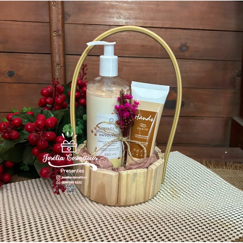 Kit presente Hinode Luva de silicone/creme de mão e hidratante Sensações envolvente