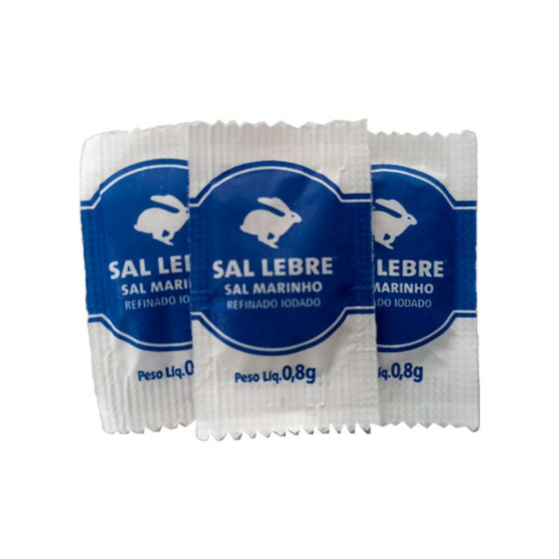 Sal Marinho Sachê 0,8grs Lebre Kit c/200 400 600 800 1000 Unidades