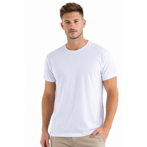 Camiseta Masculina Branca Lisa Básica 100% Algodão 30.1 Camisa T-shirt em Oferta na Shopee