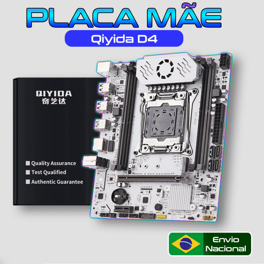 Placa Mãe Qiyida X99 D4 White Suporta TPM 2.0 MSI Ssd Nvme Usb 3.0