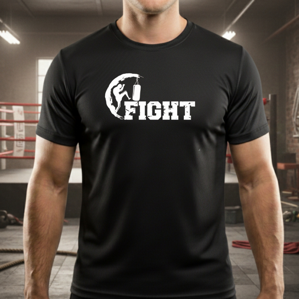 Camiseta Dry Fit Masculina Fight Luta Treino Academia MMA Leve Respirável Performance Envio Imediato