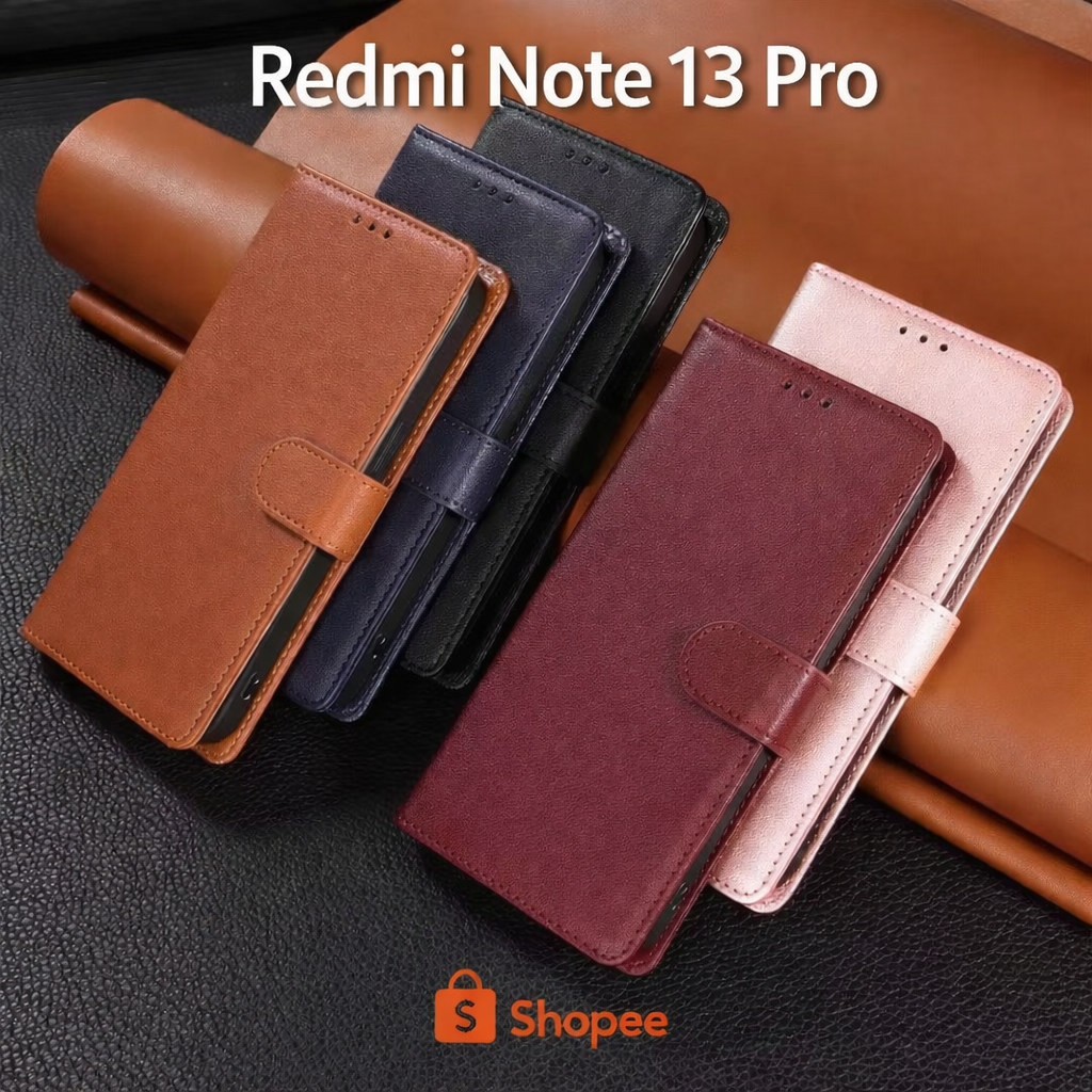 Capa Carteira Couro Premium Para Xiaomi Redmi Note 13 Pro em Oferta na Shopee