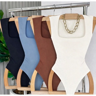 Body Collant Feminino Regata Blusa Decote Quadrado Com Forro Estilo Blogueira em Oferta na Shopee