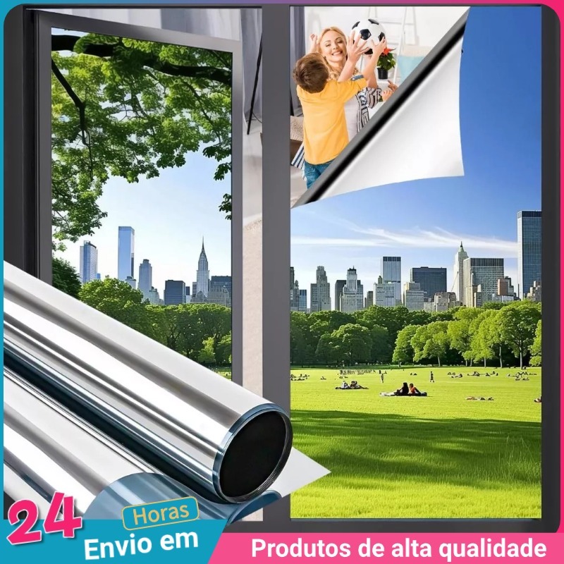 Película Insulfilm Prata Espelhada Refletiva 50cm X 1 A 4 M Profissional Grátis Espátula
