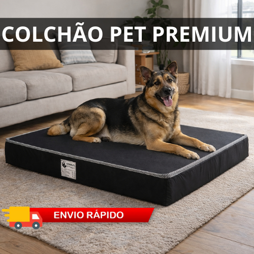 Colchão Pet Premium Ortopédico para Cães e Gatos D18 Impermeável com Tecido Linho Jacquard Altura Personalizada