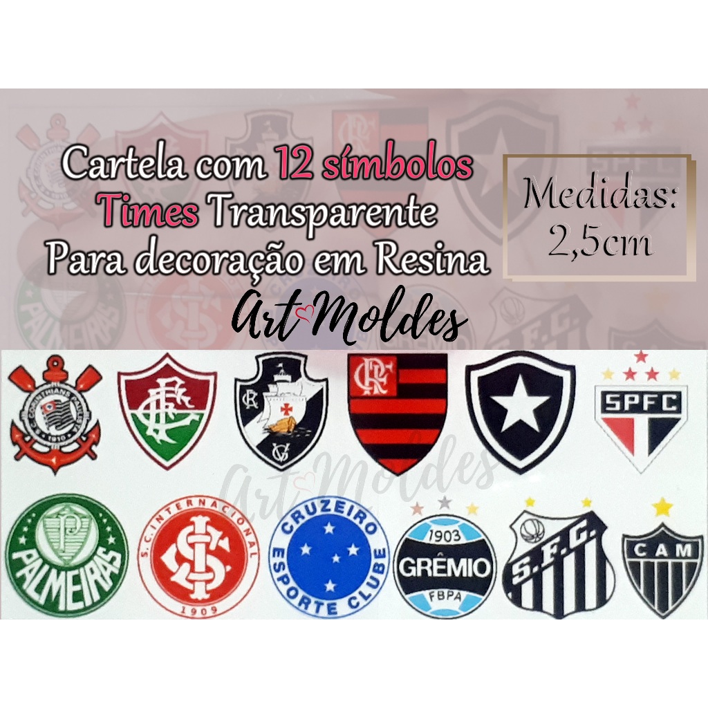 Cartela Transparente com 12 Times Apliques Chaveiro de Resina em Oferta na Shopee