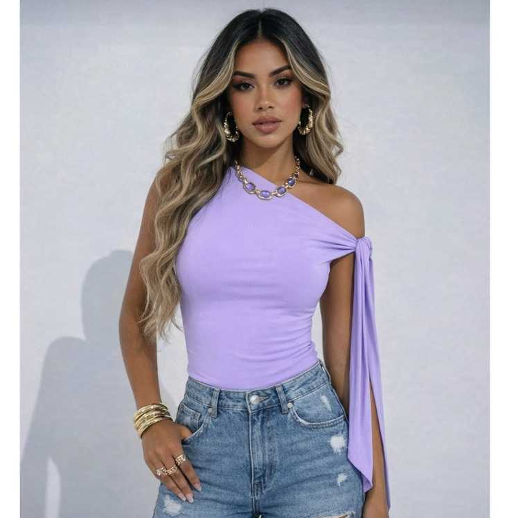 ​Top Assimétrico "Golden Hour" | Edição Best-Seller com Amarração Lateral