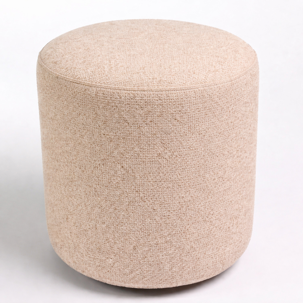 Puff Aura Bouclé Puff Redondo Luxo Minimalista