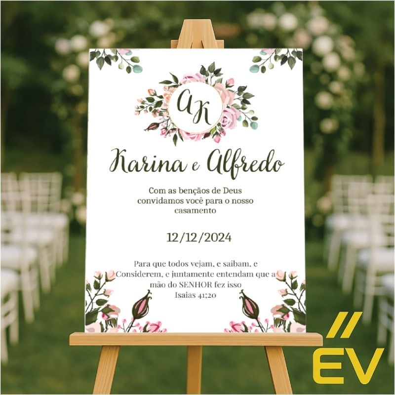 Quadro, decorativo para entradas de casamento com flores lindas
