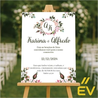 Quadro, decorativo para entradas de casamento com flores lindas
