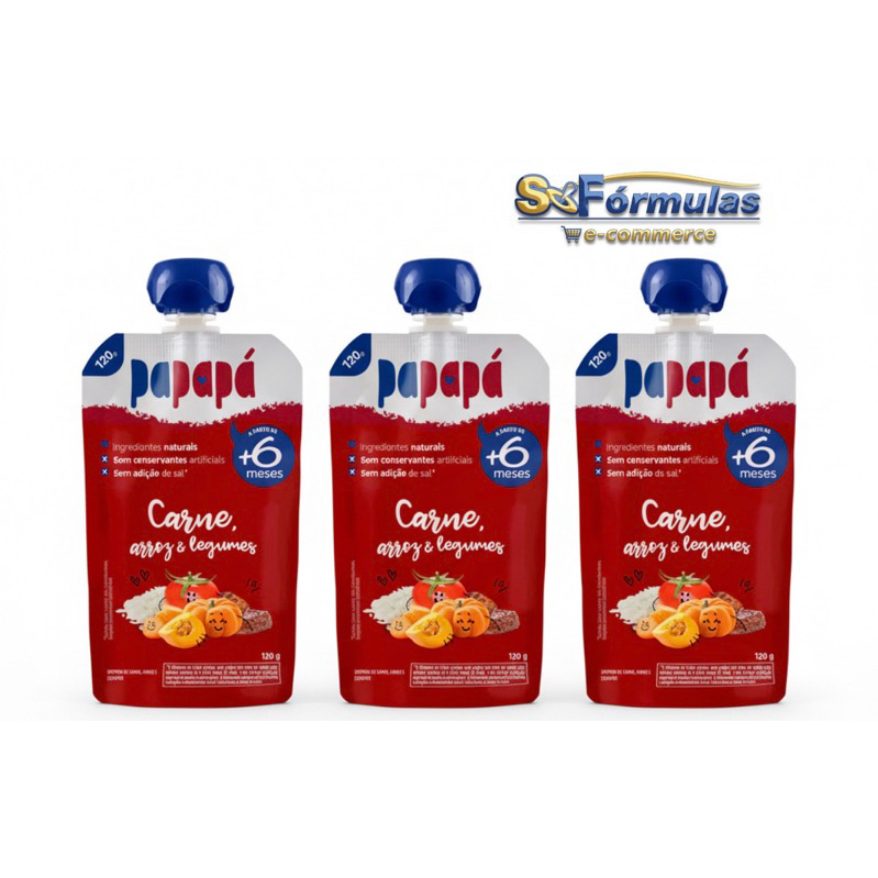 Papinha Papapá - Carne, Arroz e Legumes - 120g