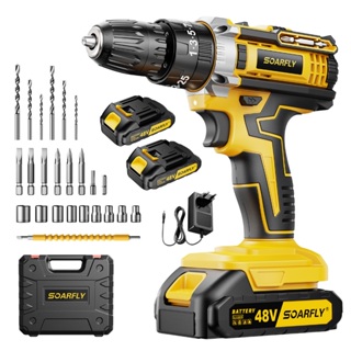 Parafusadeira Furadeira 48V Profissional Kit Completo 2 Baterias 48v Torque Ajustável Perfuração Aço em Oferta na Shopee