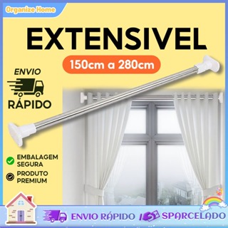varão de cortina Ajustável 70cm até 2,8mt Bastão Extensivel Box Banheiro Suporte Extensor em Oferta na Shopee