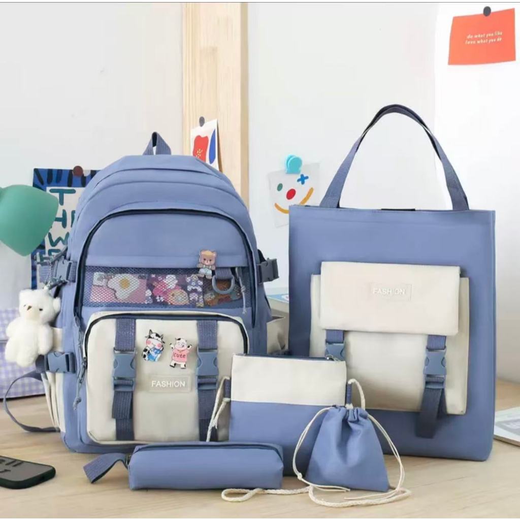 Kit 5 Bolsa Mochila Femina Musculina Escolar Magma Multiuso 03