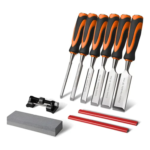 Kit Jogo Formão Profissional Entalhar Esculpir Madeira 6 Pçs em Oferta na Shopee