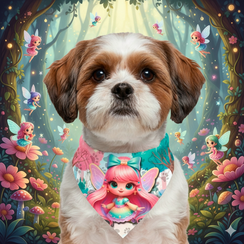 BANDANA PETSHOP/BANHO E TOSA - FADINHAS MENINAS CUTE - PCT 10 UNIDADES