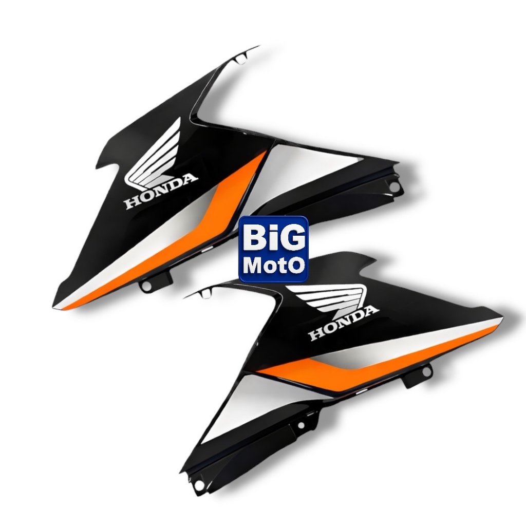 Par de Aba do Tanque CG Titan 160 2025/2026 Preto Brilhante (Moto Laranja) em Oferta na Shopee