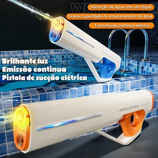 Pistola de Água Elétrica Sução Automática com Luzes Coloridas