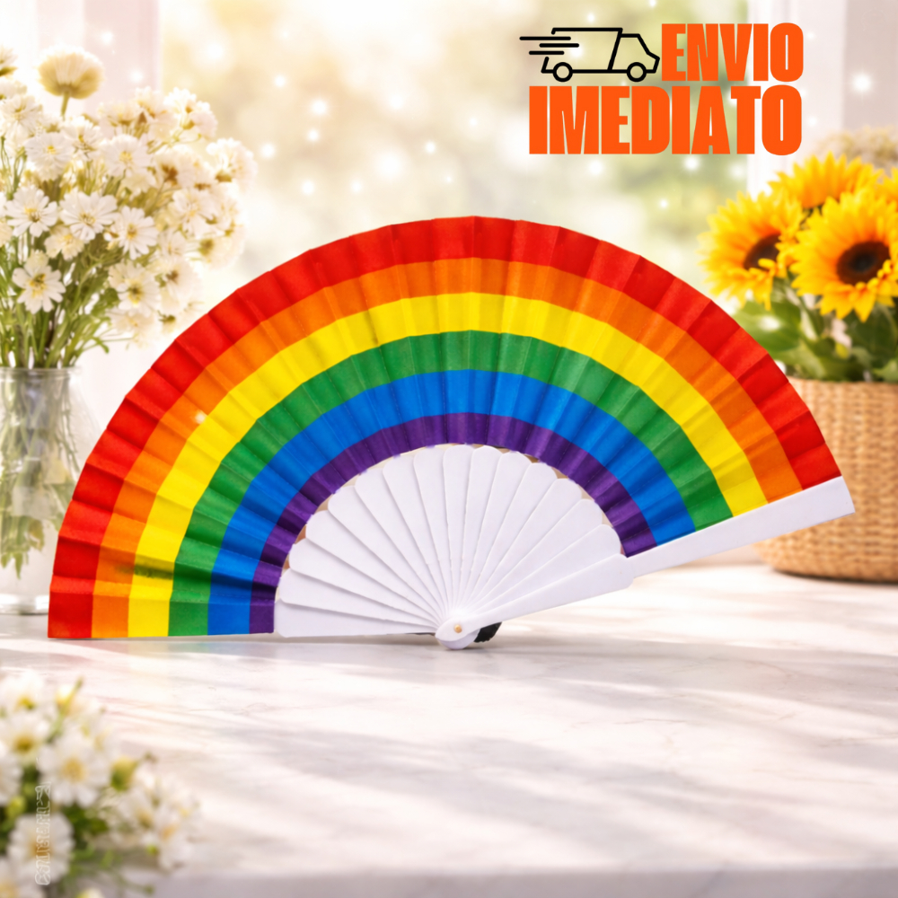 Leque de Mão Arco-Íris LGBTQIA+ Carnaval Festa em Oferta na Shopee