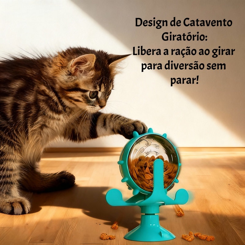 Brinquedo Interativo Catioro Ventilador c/ Petiscos – Slow Feeder p/ Cães e Gatos – Pronta Entrega!