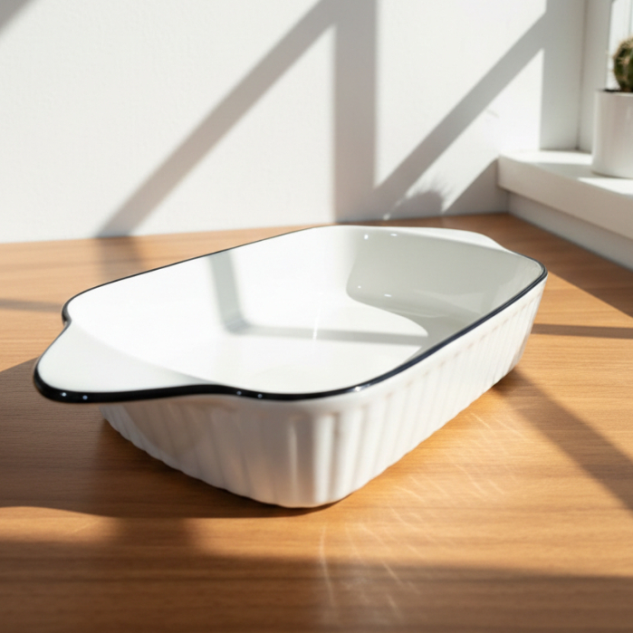 Forma de Cerâmica Retangular Com Alça 670ml ou 770ml Travessa Assadeira Para Forno e Mesa Posta em Oferta na Shopee