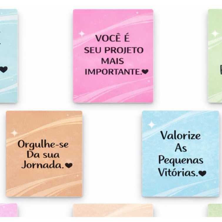 Kit mini cartões Frases Motivacionais tamanho 3,87cmx4,8cm - Pronta entrega em Oferta na Shopee