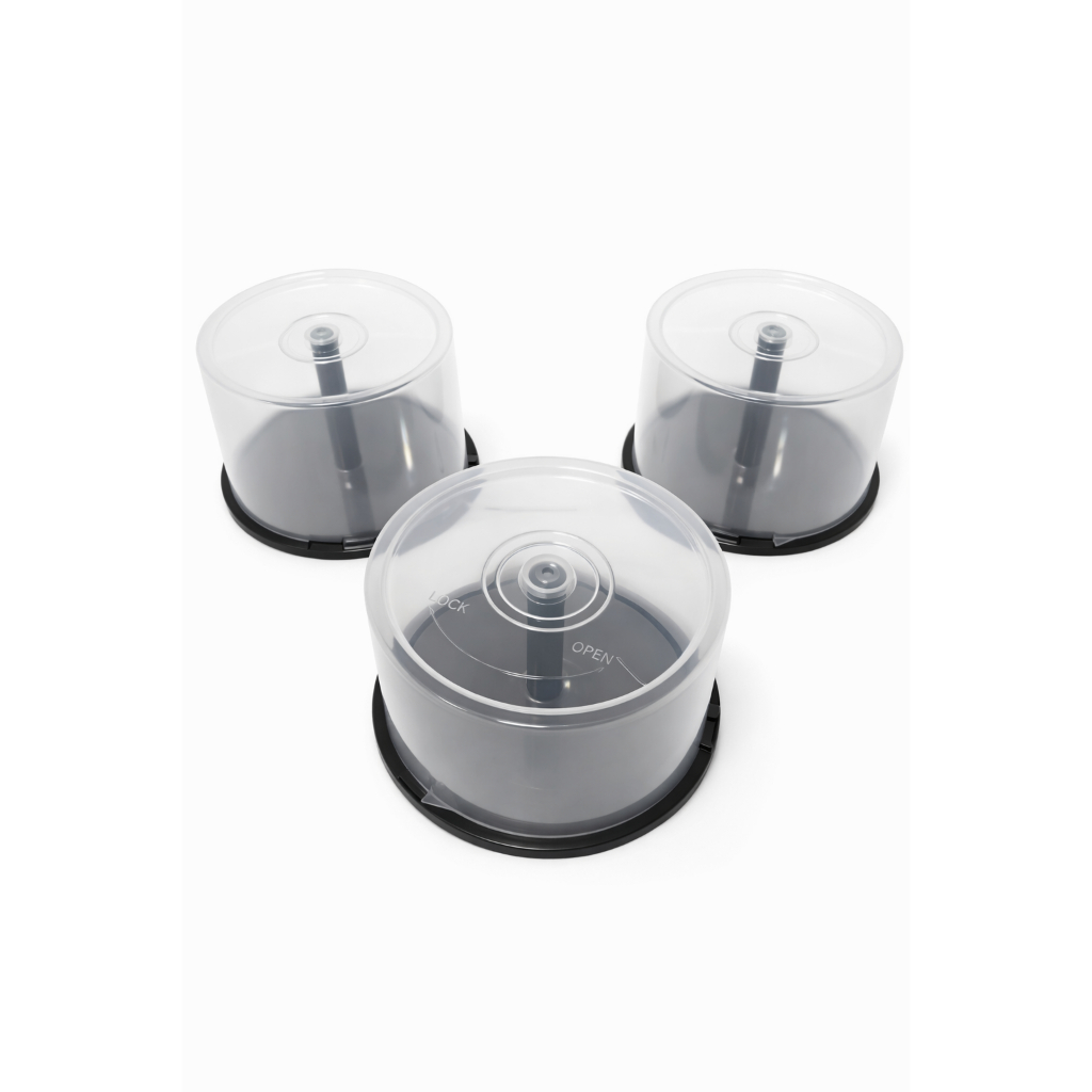 Tubos Spindle Blu-ray Vazios para 50 Mídias Cada – Porta CD/DVD/Blu-ray Empilhável (1, 3 ou 6 Unidades)