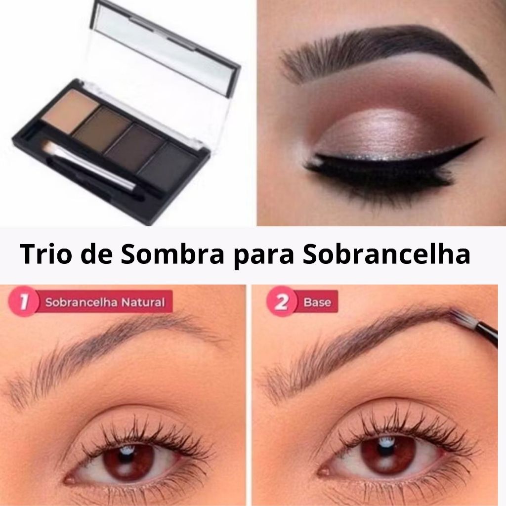 Paleta de Sombras para Sobrancelha ruby rose - Alta Pigmentação e Espelho Integrado