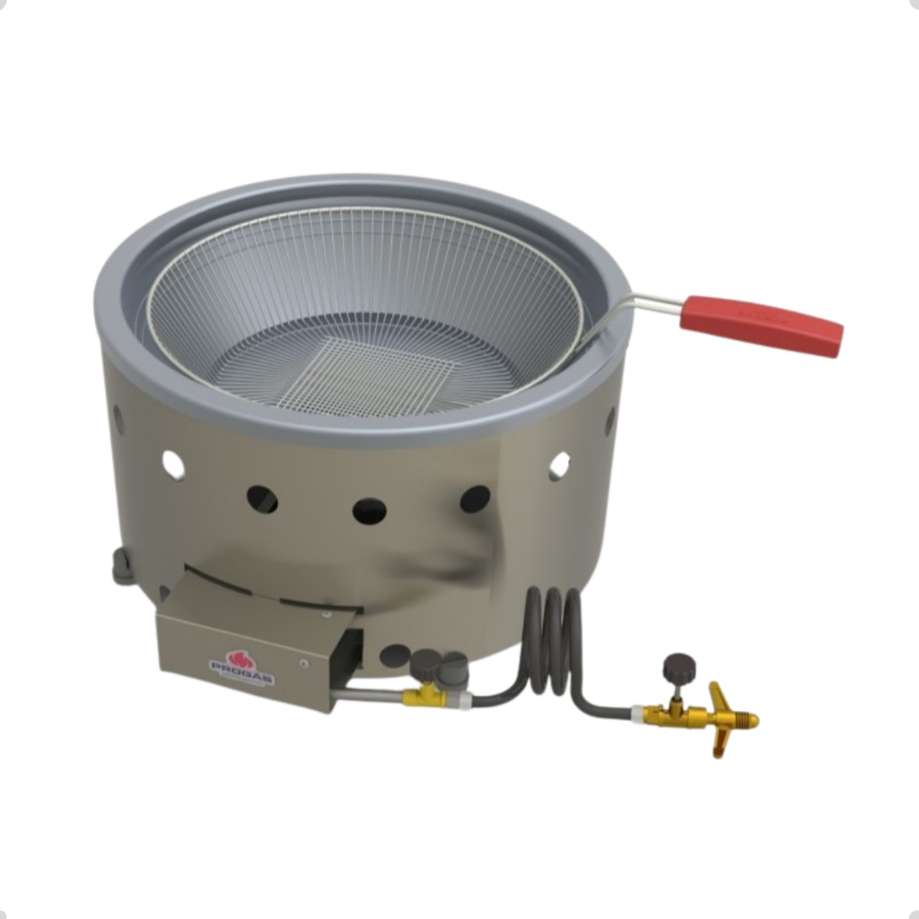 Fritadeira Tacho 3L Progás a Gás Aço Inox PR70G Cesto Removível Profissional Industrial Alça Oleo