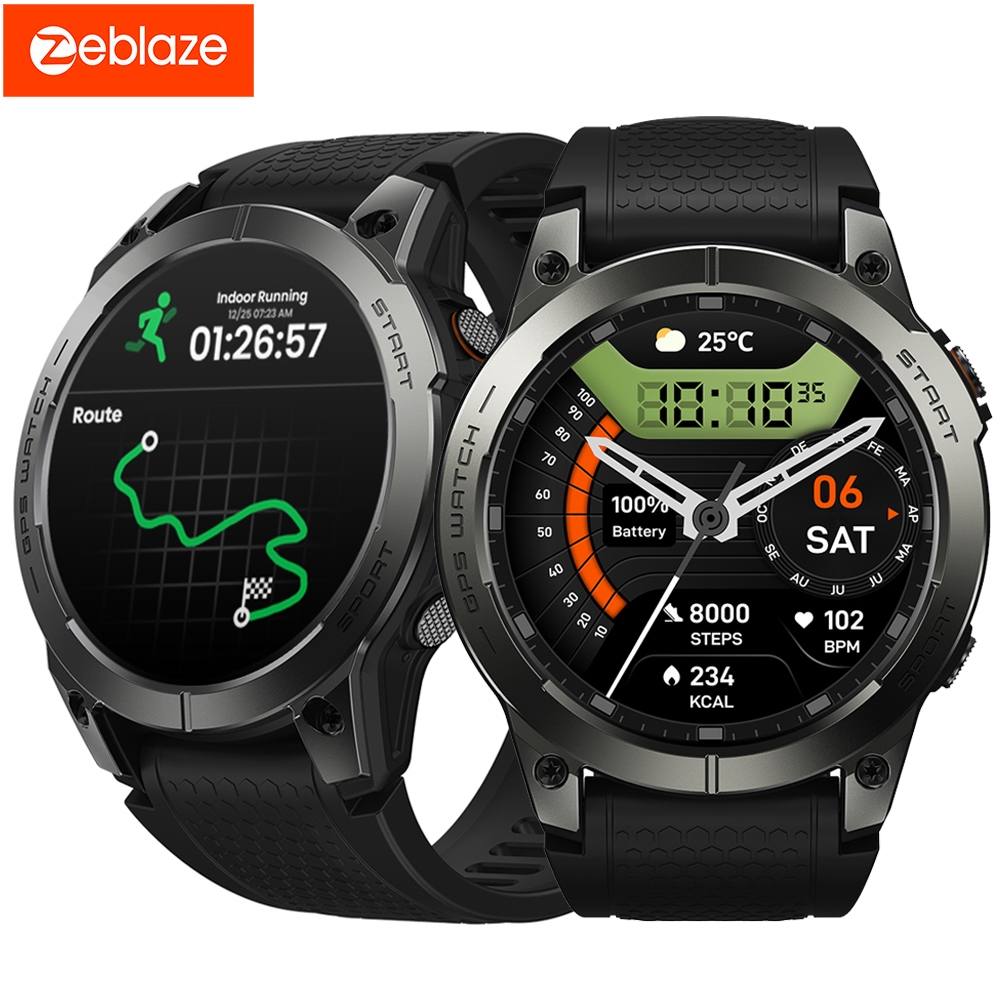 Zeblaze Stratos 3 PRO SmartWatch 1.43-inch 466x466 High-Clear Screen Sport Watch Original em Oferta na Shopee