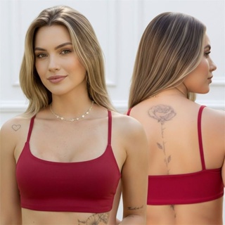 Top Faixa Alcinha Fitness Academia Duplo Zero Transparência Cores em Oferta na Shopee