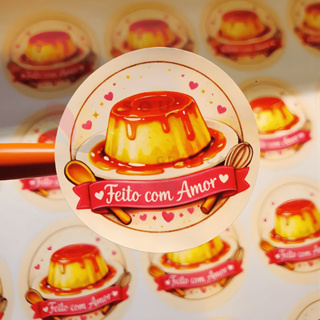 Adesivo Rótulo para Pudim - 4x4cm em Oferta na Shopee