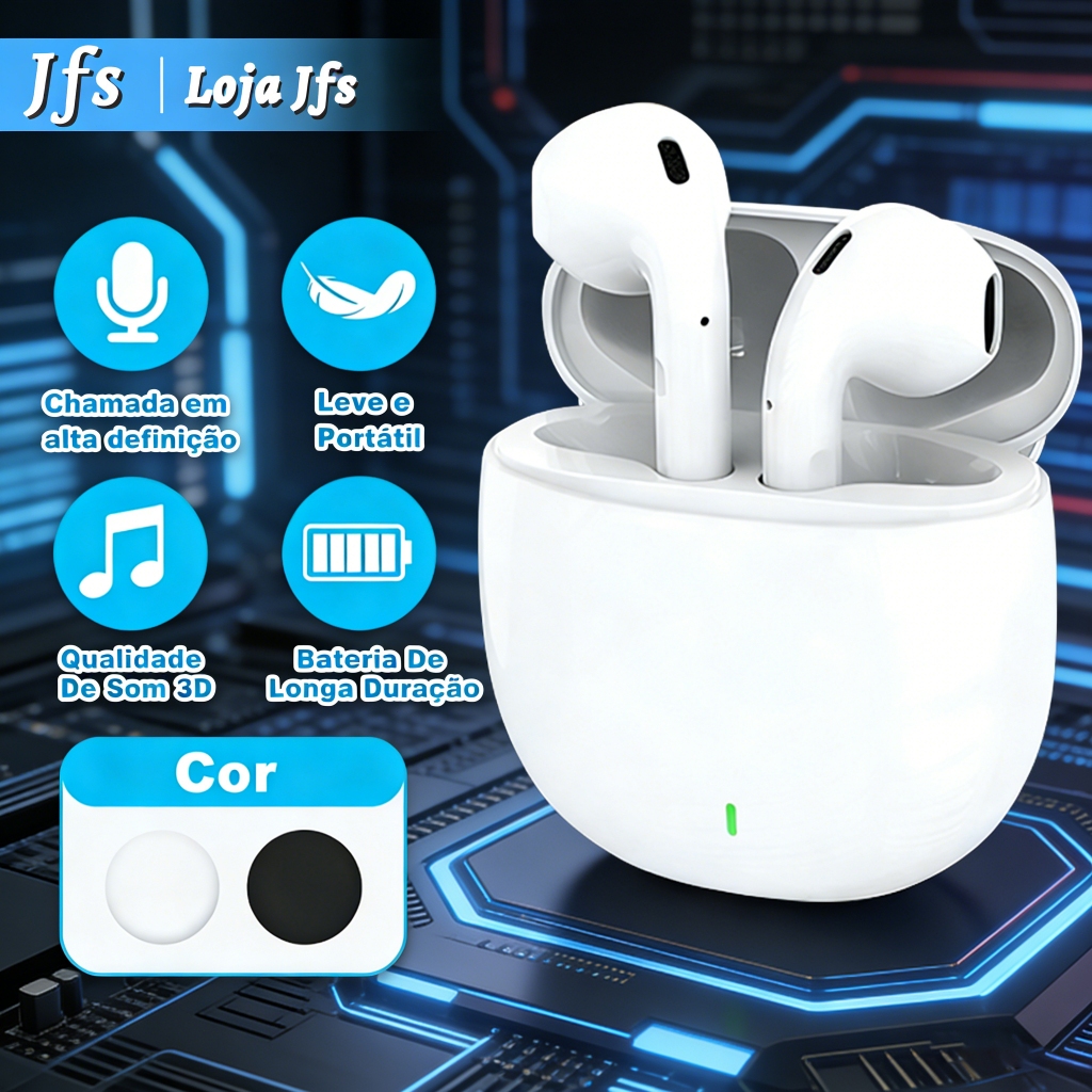 V99 Fones de ouvido Bluetooth Estilo Air-Pods | Chamadas Cristalinas e Som Imersivo | Presente em Oferta na Shopee