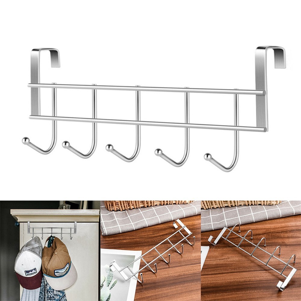 Gancho para Porta com 5 Cabides Multiuso em Aço Inoxidável em Oferta na Shopee