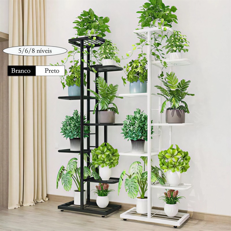 5/6/8 níveis Suporte para plantas prateleira expositora para plantas de interior e exterior flores e plantas