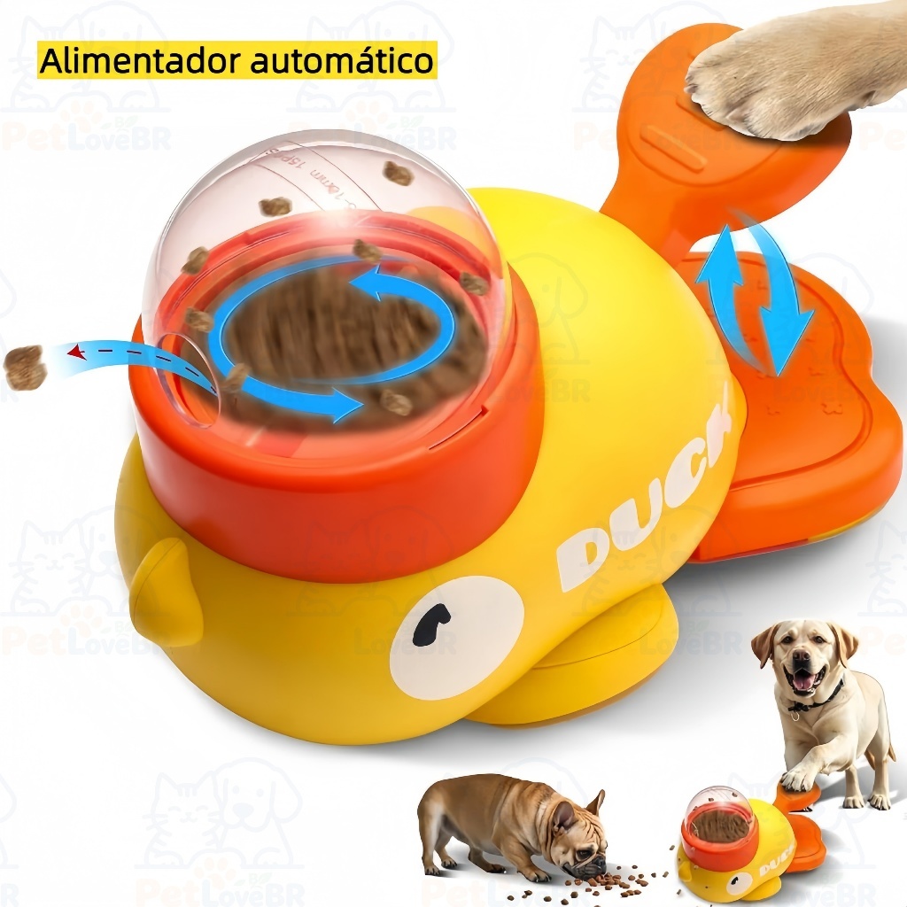 Brinquedo Interativo Pato Dispensador de Ração | Alimentador   Envio Local